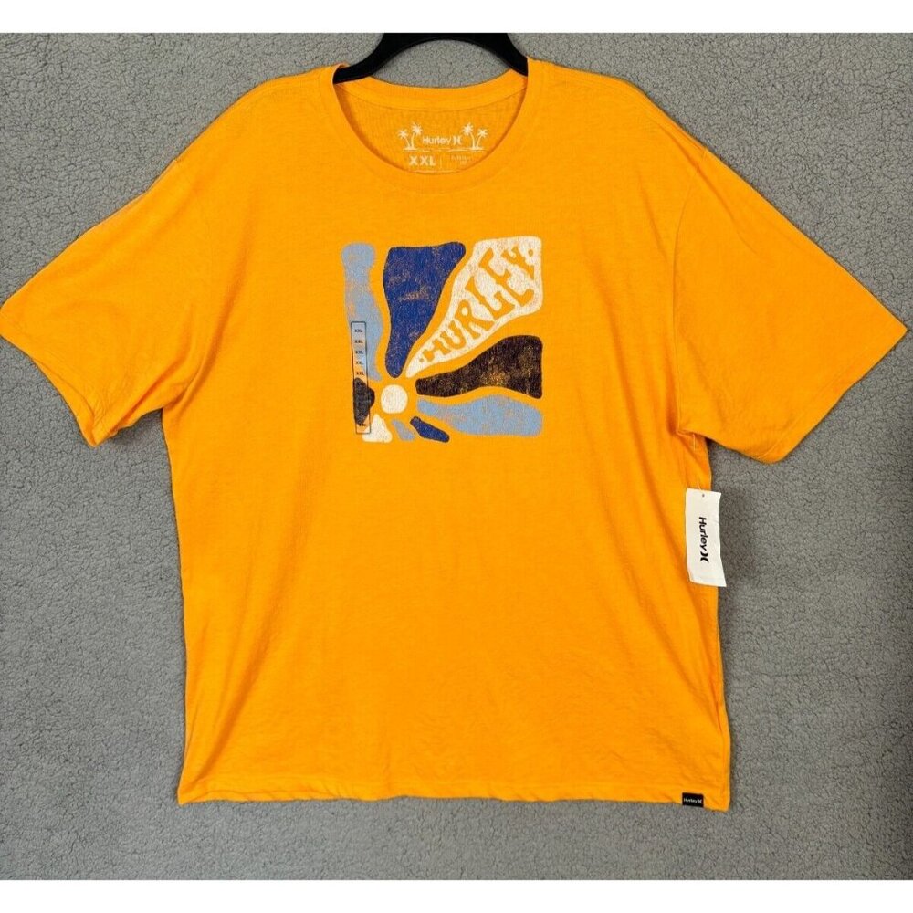 Hurley Mens Sun Flowers Everyday Tee Orange XXL New With Tag's.